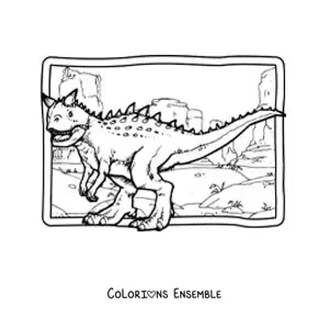 Image à colorier d’un carnotaurus carnivore réaliste
