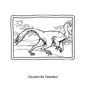 Image à colorier d’un khaan carnivore réaliste