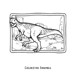 Image à colorier d’un xenotarsosaurus carnivore réaliste