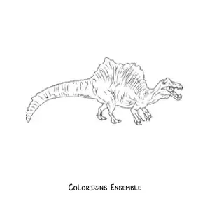 Image à colorier d’un dinosaure carnivore à quatre pattes