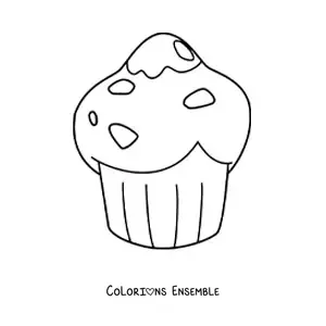 Image à colorier d'une madeleine