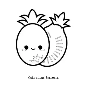 Image à colorier d'un ananas mignon