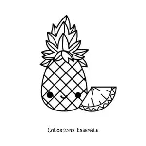 Image à colorier d'un joli ananas
