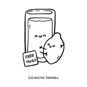 Image à colorier d'une limonade kawaii