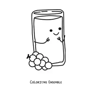 Image à colorier d'un joli jus de raisin
