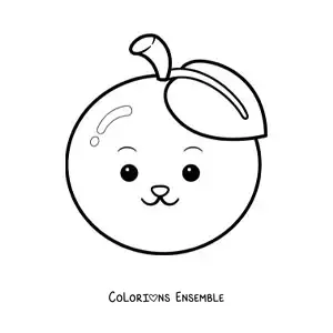 Image à colorier d'une orange kawaii