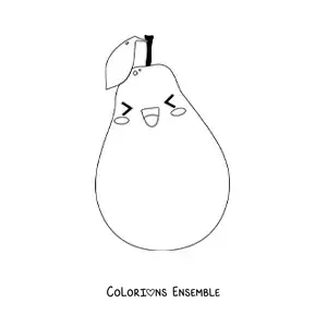 Image à colorier d'une poire toute tendre