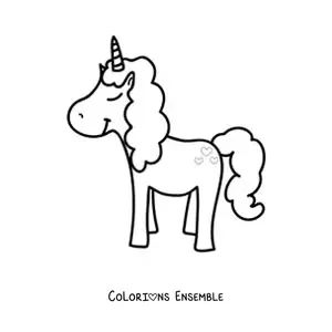 Image à colorier d'une jolie licorne