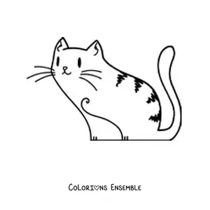 Coloriage d'un chat kawaii