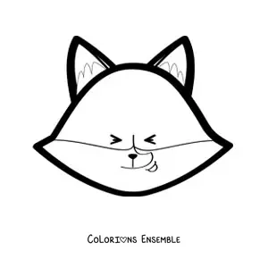 Coloriage d'un visage de renard façon dessin animé
