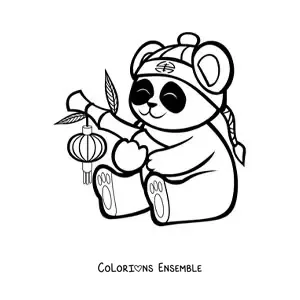Coloriage d'un panda kawaii