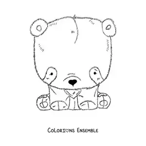 Coloriage d'un panda en peluche