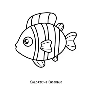 Coloriage d'un poisson-clown kawaii