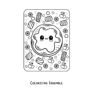 Image à colorier d'un pancake avec de la confiture kawaii