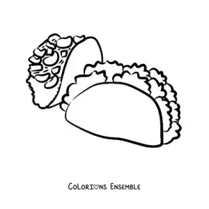Image à colorier de deux tacos