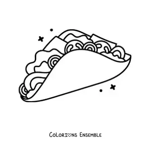 Image à colorier d'un taco