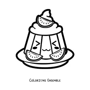 Image à colorier d'une gelée kawaii