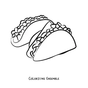 Image à colorier de deux tacos