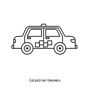 Image à colorier d’un taxi