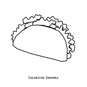 Image à colorier d'un taco