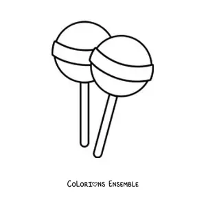 Image à colorier de deux sucettes