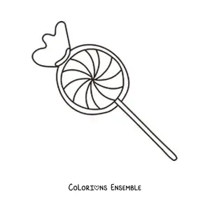 Image à colorier d'une sucette avec son emballage