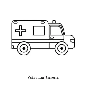 Image à colorier d’une ambulance