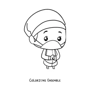 Image à colorier d'un médecin chirurgien kawaii