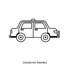 Image à colorier d’une voiture de police