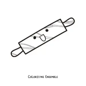 Coloriage facile d'un rouleau kawaii