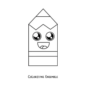 Coloriage d'un crayon kawaii
