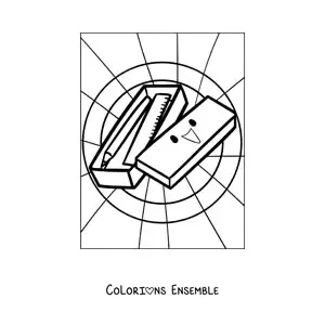 Coloriage de fournitures scolaires kawaii