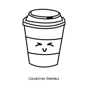 Coloriage d'une tasse à café en dessin animé