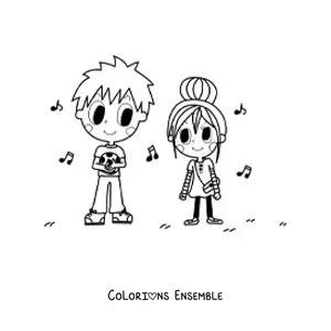 Coloriage d’un duo de footballeurs