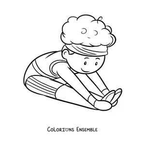 Image à colorier d'un petit gymnaste