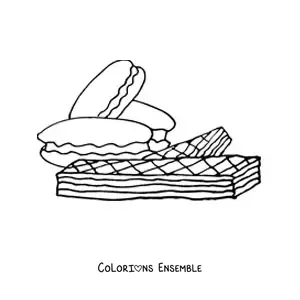 Image à colorier de plusieurs biscuits fourrés