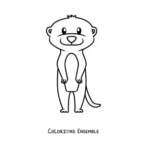 Coloriage d'un suricate du désert
