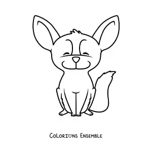 Coloriage d'un renard du désert