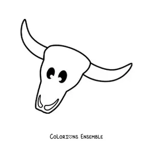Coloriage d'un crâne de taureau du désert