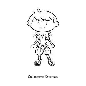 Image à colorier d'un garçon déguisé pour le carnaval