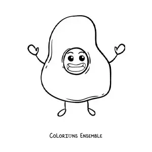 Image à colorier d'un grand œuf au plat de dessin animé