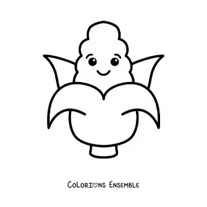 Image à colorier d'un épi de maïs de dessin animé