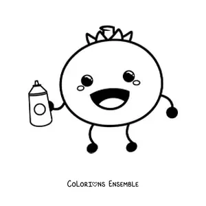 Image à colorier d'une tomate en dessin animé