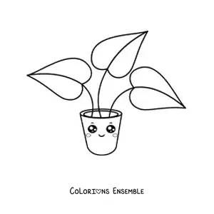 Coloriage d'une jolie plante dans un pot