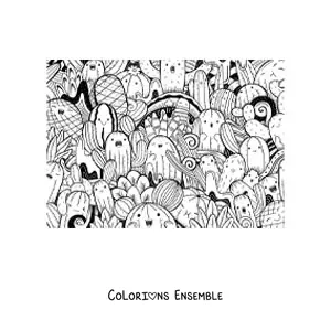 Coloriage de cactus rigolos