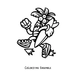 Coloriage d'un palmier rigolo