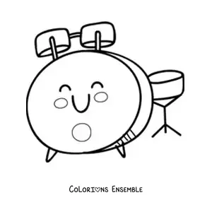 Coloriage facile d'une batterie kawaii
