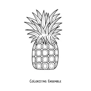 Image à colorier d'un ananas