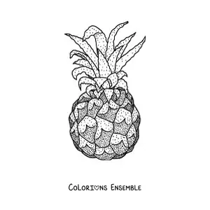 Image à colorier d'un ananas