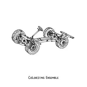 Image à colorier du châssis d’une voiture